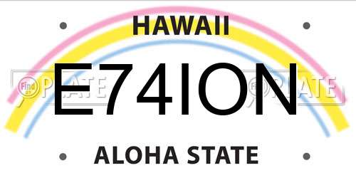 E74ION Hawaii License Plate