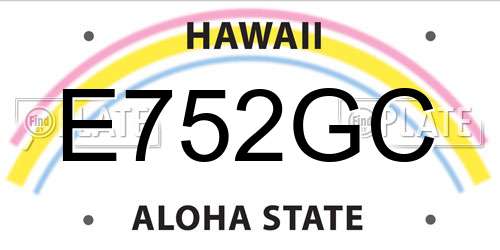 E752GC Hawaii License Plate