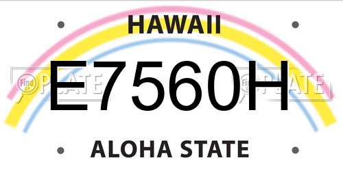 E7560H Hawaii License Plate