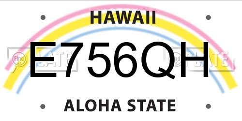 E756QH Hawaii License Plate