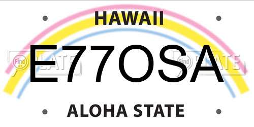 E77OSA Hawaii License Plate
