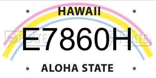 E7860H Hawaii License Plate