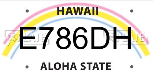 E786DH Hawaii License Plate