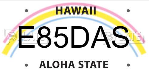 E85DAS Hawaii License Plate