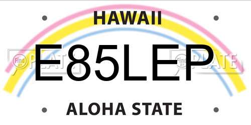 E85LEP Hawaii License Plate