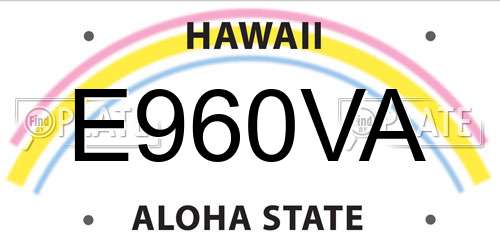 E960VA Hawaii License Plate