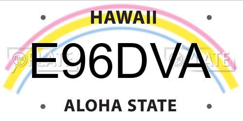 E96DVA Hawaii License Plate