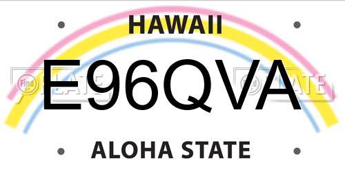 E96QVA Hawaii License Plate