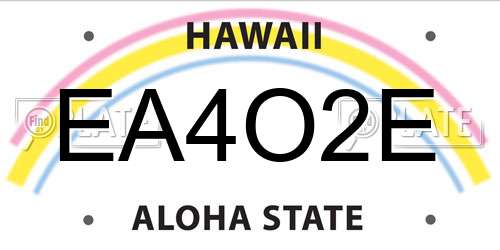 EA4O2E Hawaii License Plate