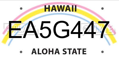 EA5G447 Hawaii License Plate