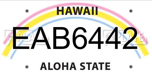 EAB6442 Hawaii License Plate