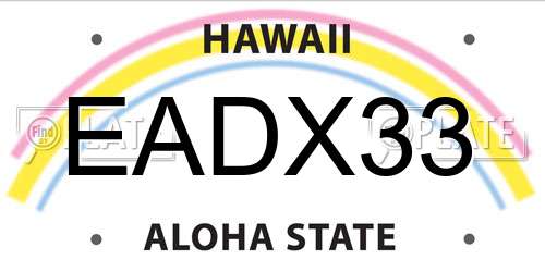 EADX33 Hawaii License Plate