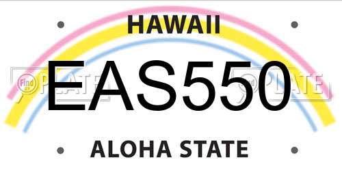 EAS550 Hawaii License Plate