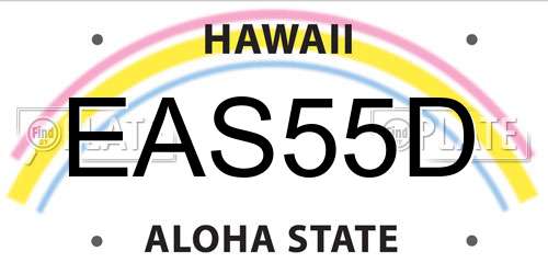 EAS55D Hawaii License Plate