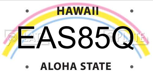 EAS85Q Hawaii License Plate