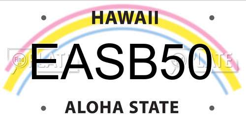 EASB50 Hawaii License Plate