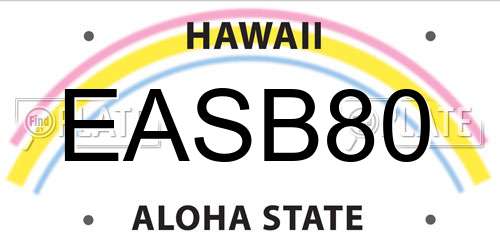 EASB80 Hawaii License Plate