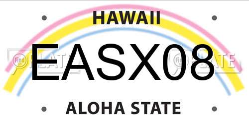 EASX08 Hawaii License Plate