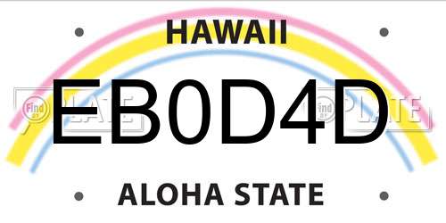 EB0D4D Hawaii License Plate