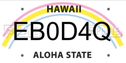 EB0D4Q Hawaii License Plate