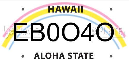 EB0O4O Hawaii License Plate