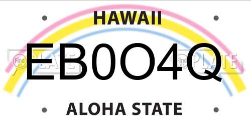 EB0O4Q Hawaii License Plate