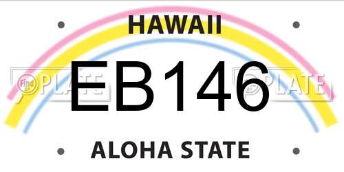 EB146 Hawaii License Plate