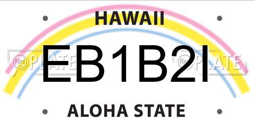 EB1B2I Hawaii License Plate