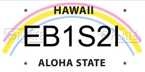 EB1S2I Hawaii License Plate