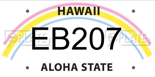 EB207 Hawaii License Plate