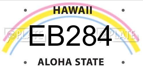 EB284 Hawaii License Plate