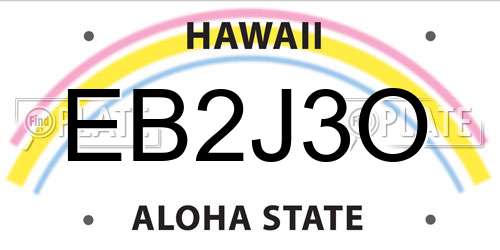 EB2J3O Hawaii License Plate