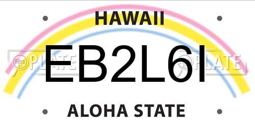 EB2L6I Hawaii License Plate