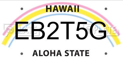 EB2T5G Hawaii License Plate