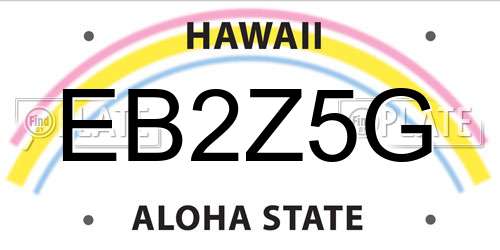 EB2Z5G Hawaii License Plate