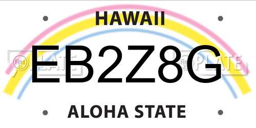 EB2Z8G Hawaii License Plate