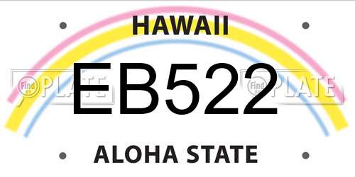 EB522 Hawaii License Plate