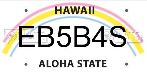 EB5B4S Hawaii License Plate