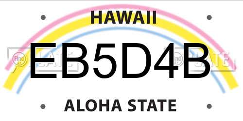 EB5D4B Hawaii License Plate