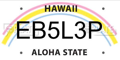 EB5L3P Hawaii License Plate