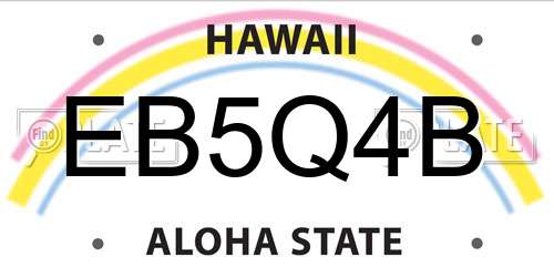 EB5Q4B Hawaii License Plate