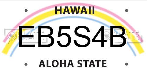 EB5S4B Hawaii License Plate