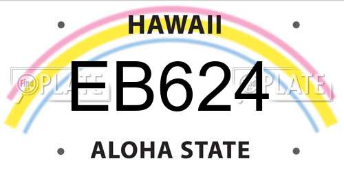 EB624 Hawaii License Plate