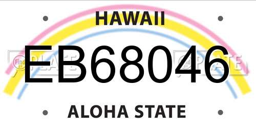 EB68046 Hawaii License Plate