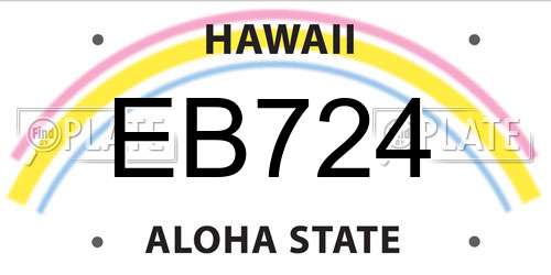 EB724 Hawaii License Plate