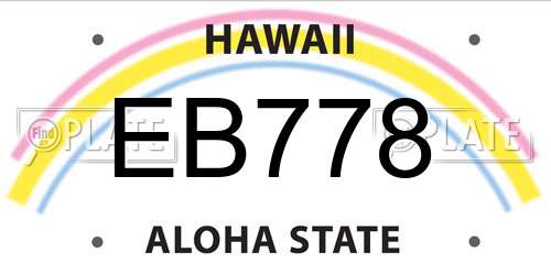 EB778 Hawaii License Plate