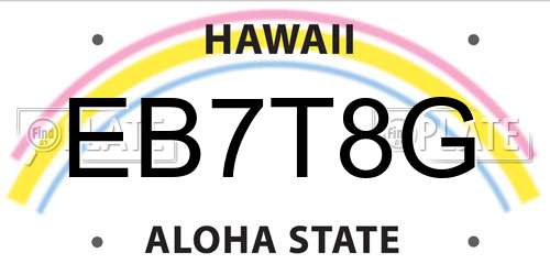 EB7T8G Hawaii License Plate