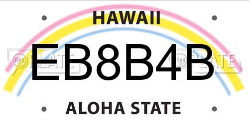 EB8B4B Hawaii License Plate
