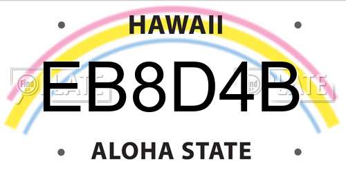 EB8D4B Hawaii License Plate