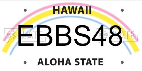 EBBS48 Hawaii License Plate
